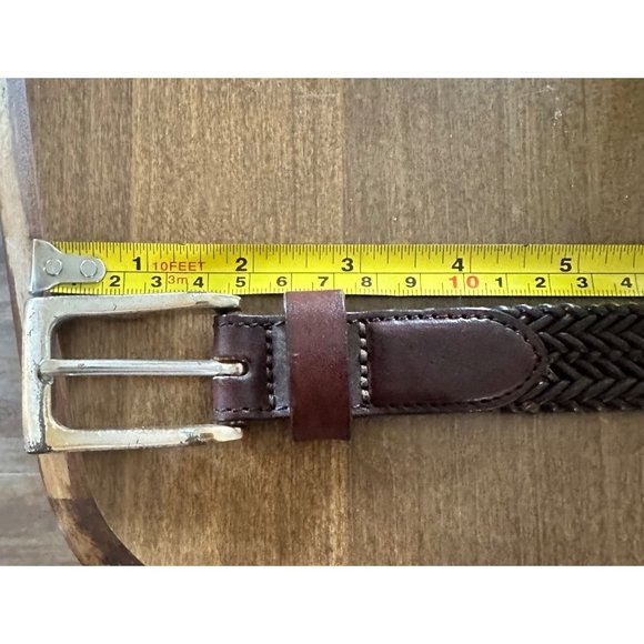 Eddie Bauer Genuine Full Grain Braided Casual Leather Belt Small 26\